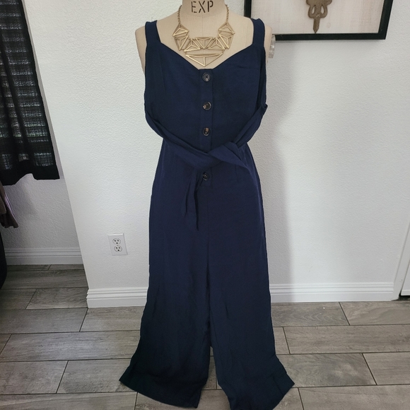 Wild fable jumpsuit navy blue adjustable straps - Picture 1 of 5